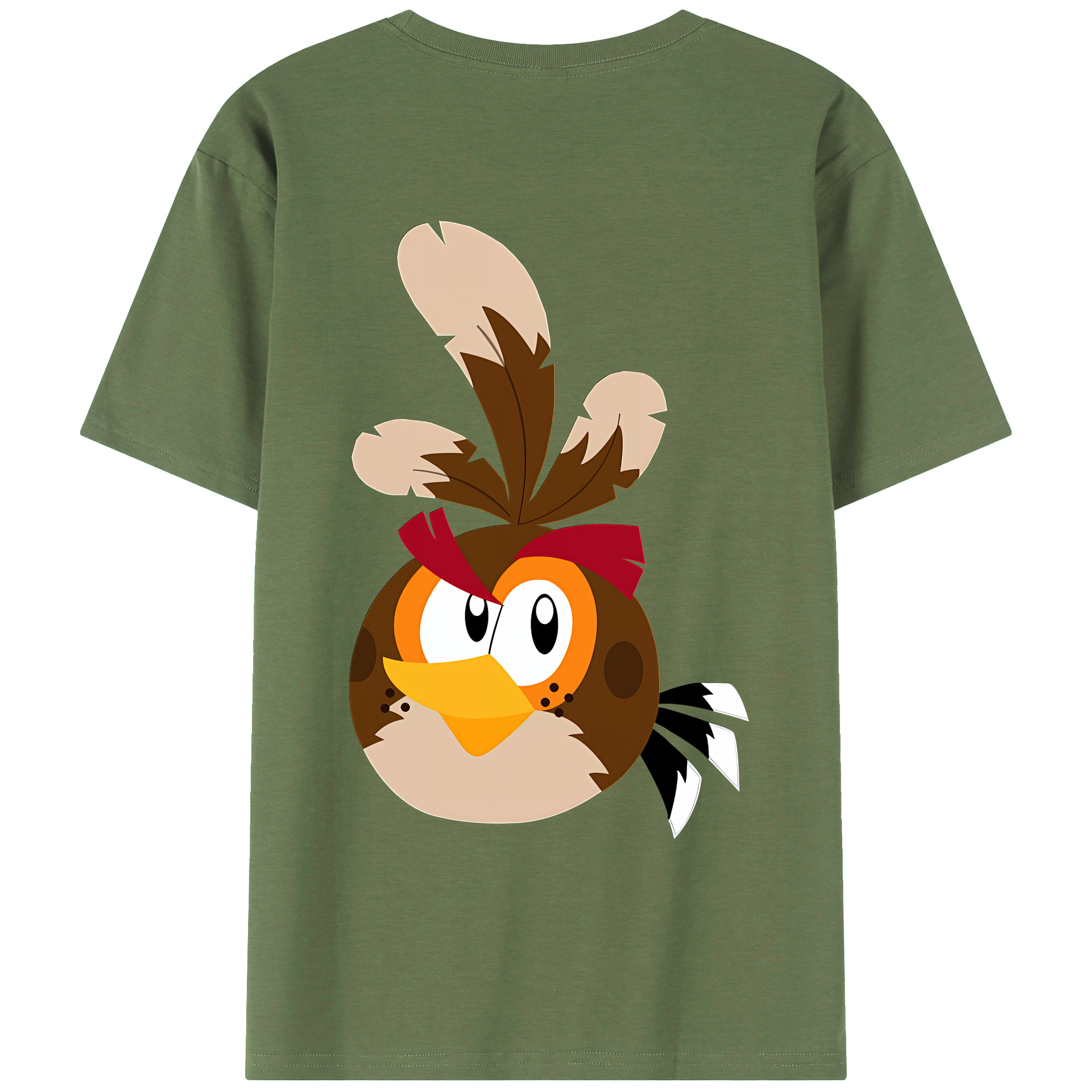 （画像用） Angry Birds アングリーバード 綿100％ メンズ半袖Tシャツ（バックプリント） 通気性